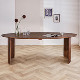 Tavolo da pranzo Yves Finitura Noce Dimehouse Marrone LxPxH 225x115x9 Legno di acacia Foto atmosferica vista frontale