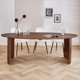 Tavolo da pranzo Yves Finitura Noce Dimehouse Marrone LxPxH 225x115x9 Legno di acacia Foto atmosferica vista frontale