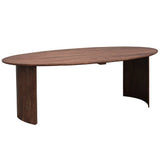 Tavolo da pranzo Yves Finitura Noce Dimehouse Marrone LxPxH 265x115x9 Legno di acacia Foto bianca vista frontale diagonale
