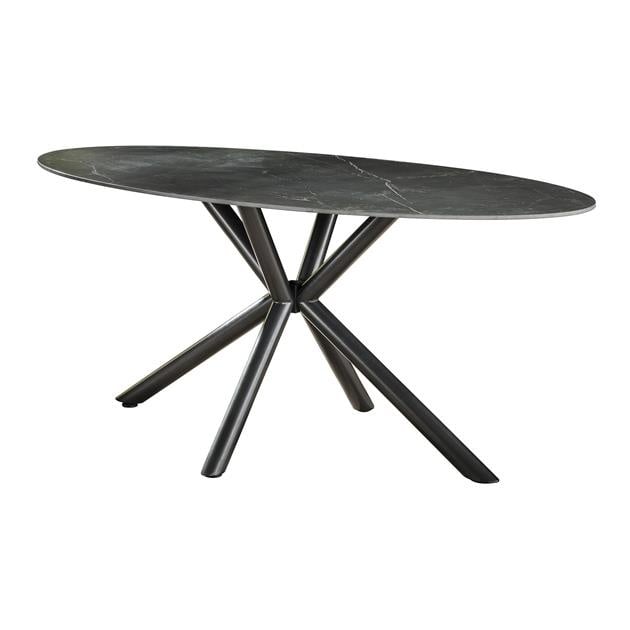 Tavolo da pranzo Sophie DH Interior Nero LxLxA 189x99x9 Ceramica Bianca foto diagonale vista frontale