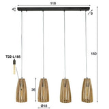 Lampada a sospensione Elias DH Interior Mango LxLxH 140x42x20 Legno di mango Indicazione della dimensione della foto in bianco