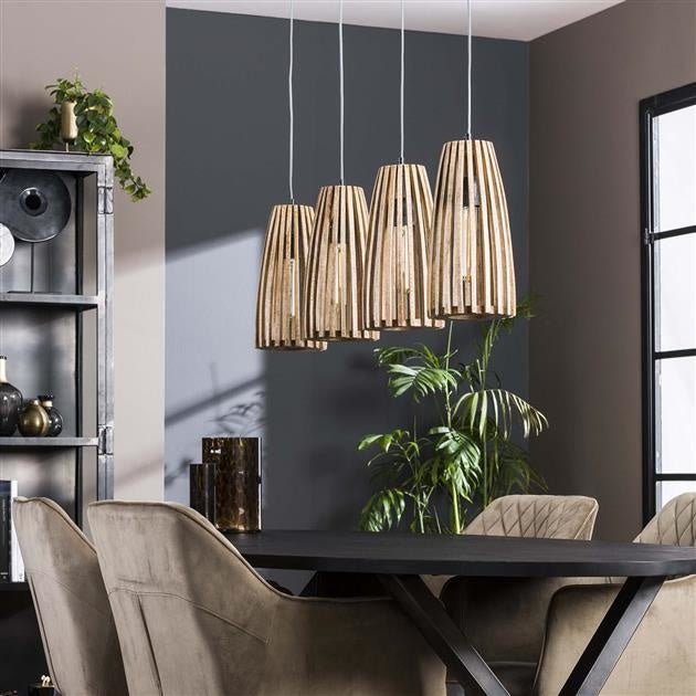 Lampada a sospensione Elias DH Interior Mango LxLxH 140x42x20 Legno di mango Vista frontale della foto suggestiva