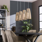 Lampada a sospensione Elias DH Interior Mango LxLxH 140x42x20 Legno di mango Vista frontale della foto suggestiva
