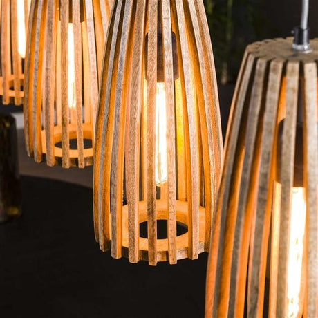 Lampada a sospensione Elias DH Interior Mango LxLxH 140x42x20 Legno di mango Dettaglio fotografico atmosferico