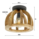 Lampada da soffitto Madri DH Interior Mango LxLxH 34x34x28 Legno di mango Indicazione della dimensione della foto in bianco