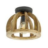Lampada da soffitto Madri DH Interior Mango LxLxH 34x34x28 Legno di mango Vista frontale della foto bianca