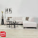 Divano angolare con chaise longue in tessuto ciniglia tortora Manon - destra