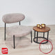 Poltrona scandinava rotonda in tessuto misto beige Nova