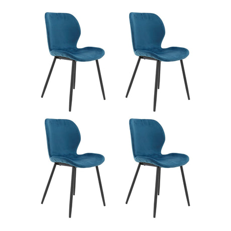 Set di 4 sedie per sala da pranzo Argo Velours blu