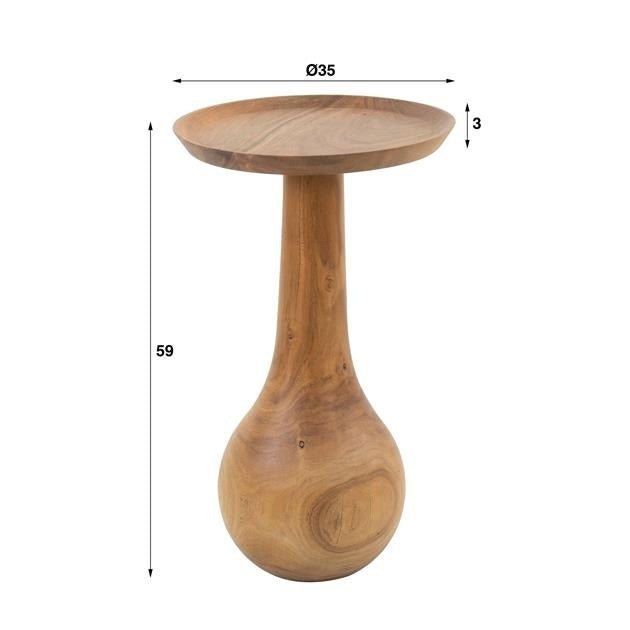 Tavolino Doja DH Interior Acacia LxLxH 39x37x11 Legno di acacia Bianco Indicazione dimensione foto