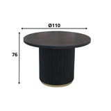 Tavolo da pranzo Elora Dimehouse Nero LxPxA 115x115x9 Legno di mango Indicazione della dimensione della foto in bianco