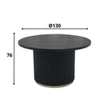 Tavolo da pranzo Elora Dimehouse Nero LxPxA 135x135x9 Legno di mango Indicazione della dimensione della foto in bianco