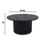 Tavolo da pranzo Elora Dimehouse Nero LxPxA 155x155x9 Legno di mango Indicazione della dimensione della foto in bianco