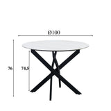 Tavolo da pranzo Vivian Bianco Dimehouse Bianco LxPxH 111x111x11 Pietra sinterizzata Indicazione dimensione foto bianca