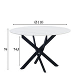 Tavolo da pranzo Vivian Bianco Dimehouse Bianco LxPxH 121x121x11 Pietra sinterizzata Indicazione dimensione foto bianca