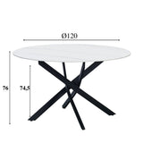 Tavolo da pranzo Vivian Bianco Dimehouse Bianco LxPxH 141x141x11 Pietra sinterizzata Indicazione dimensione foto bianca