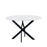 Tavolo da pranzo Vivian Bianco Dimehouse Bianco LxPxH 141x141x11 Pietra sinterizzata Foto bianca vista frontale