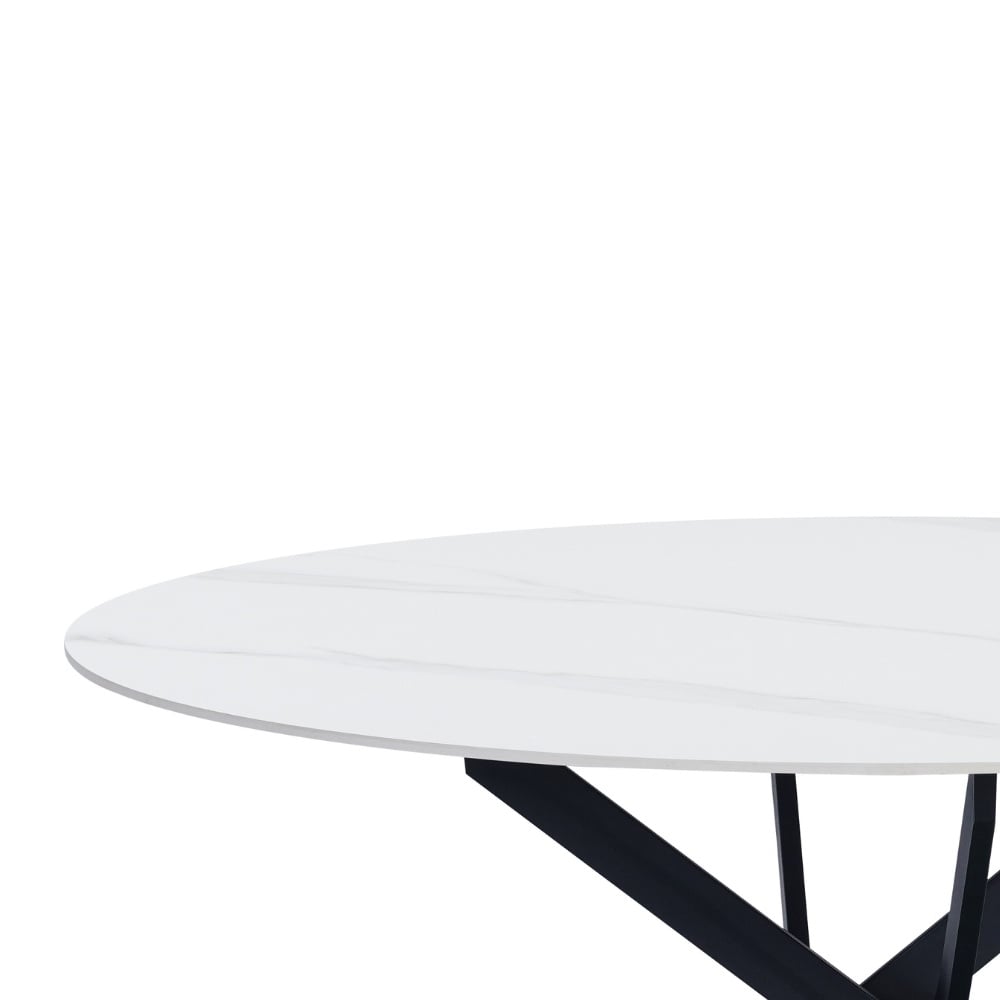 Tavolo da pranzo Vivian Bianco Dimehouse Bianco LxPxH 141x141x11 Pietra sinterizzata Dettaglio foto bianco