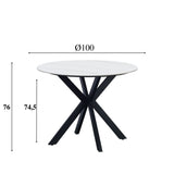 Tavolo da pranzo Yuna Bianco Dimehouse Bianco LxPxH 111x111x11 Pietra sinterizzata Indicazione dimensione foto bianca