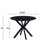 Tavolo da pranzo Yuna Nero Dimehouse Nero LxPxH 111x111x11 Pietra sinterizzata Indicazione dimensione foto bianca