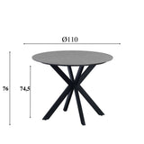 Tavolo da pranzo Yuna grigio Dimehouse Grigio LxPxH 121x121x11 Pietra sinterizzata Indicazione dimensione foto bianca