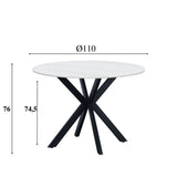 Tavolo da pranzo Yuna Bianco Dimehouse Bianco LxPxH 121x121x11 Pietra sinterizzata Indicazione dimensione foto bianca