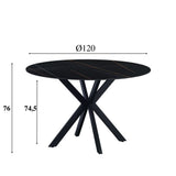 Tavolo da pranzo Yuna Nero Dimehouse Nero LxPxH 132x132x11 Pietra sinterizzata Indicazione dimensione foto bianca
