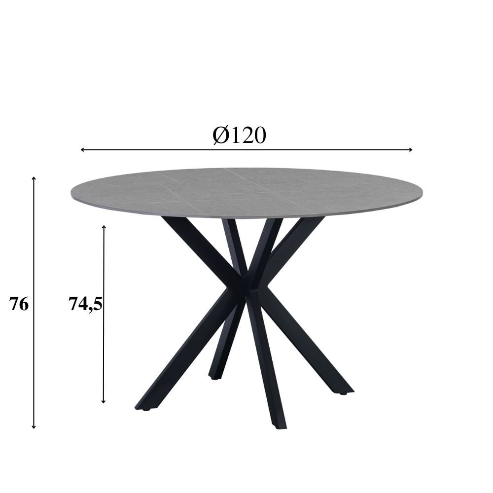Tavolo da pranzo Yuna grigio Dimehouse Grigio LxPxH 132x132x11 Pietra sinterizzata Indicazione dimensione foto bianca