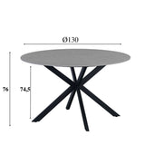 Tavolo da pranzo Yuna grigio Dimehouse Grigio LxPxH 141x141x11 Pietra sinterizzata Indicazione dimensione foto bianca