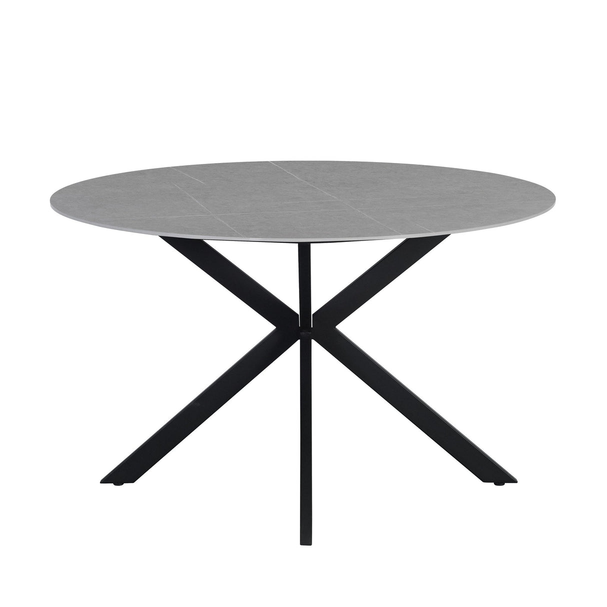 Tavolo da pranzo Yuna grigio Dimehouse Grigio LxPxH 141x141x11 Pietra sinterizzata Foto bianca vista frontale