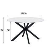 Tavolo da pranzo Yuna Bianco Dimehouse Bianco LxPxH 141x141x11 Pietra sinterizzata Indicazione dimensione foto bianca