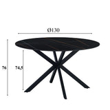 Tavolo da pranzo Yuna Nero Dimehouse Nero LxPxH 141x141x11 Pietra sinterizzata Indicazione dimensione foto bianca