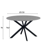 Tavolo da pranzo Yuna grigio Dimehouse Grigio LxPxH 114x77x9 Pietra sinterizzata Indicazione dimensione foto bianca