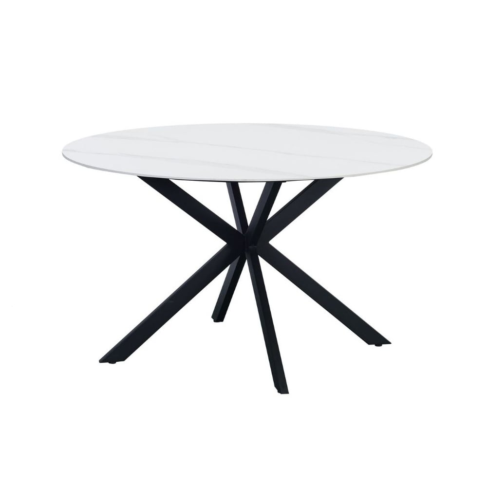 Tavolo da pranzo Yuna Bianco Dimehouse Bianco LxPxH 114x77x9 Pietra sinterizzata Foto bianca vista frontale