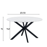Tavolo da pranzo Yuna Bianco Dimehouse Bianco LxPxH 114x77x9 Pietra sinterizzata Indicazione dimensione foto bianca