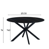 Tavolo da pranzo Yuna Nero Dimehouse Nero LxPxH 114x77x9 Pietra sinterizzata Indicazione dimensione foto bianca
