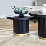 Tavolino Elora Dimehouse Nero LxLxA 65x65x9,5 cm Legno di mango Foto atmosferica in situazione