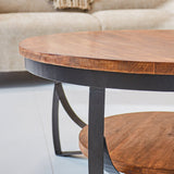 Tavolino Oxis Wood Dimehouse Marrone LxPxH 92x92x43 Legno di mango Dettaglio fotografico atmosferico