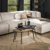 Tavolino Alina DH Interior Nero, Oro LxLxA 89x45x13 Metallo Foto atmosferica vista frontale diagonale