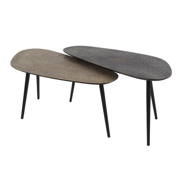 Tavolino Alina DH Interior Nero, Oro LxLxA 89x45x13 Metallo Bianco foto diagonale vista frontale