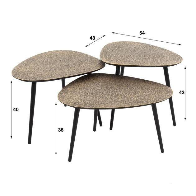 Tavolino Betty DH Interior Bronzo LxLxH 65x55x16 Bronzo Bianco Indicazione dimensione foto
