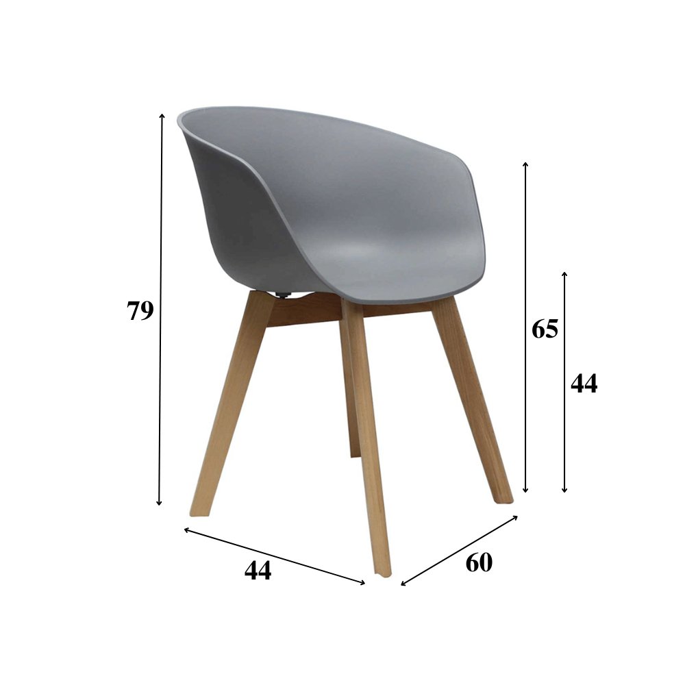 Sedia per sala da pranzo Herning Dimehouse Grigio LxPxA 68x60x51 Plastica Indicazione dimensione foto bianca