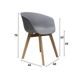 Sedia per sala da pranzo Herning Dimehouse Grigio LxPxA 68x60x51 Plastica Indicazione dimensione foto bianca