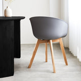 Sedia per sala da pranzo Herning Dimehouse Grigio LxPxA 68x60x51 Plastica Foto atmosferica diagonale vista posteriore