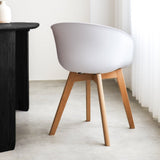 Sedia per sala da pranzo Herning Dimehouse Bianco LxPxH 68x60x51 Plastica Foto atmosferica diagonale vista posteriore
