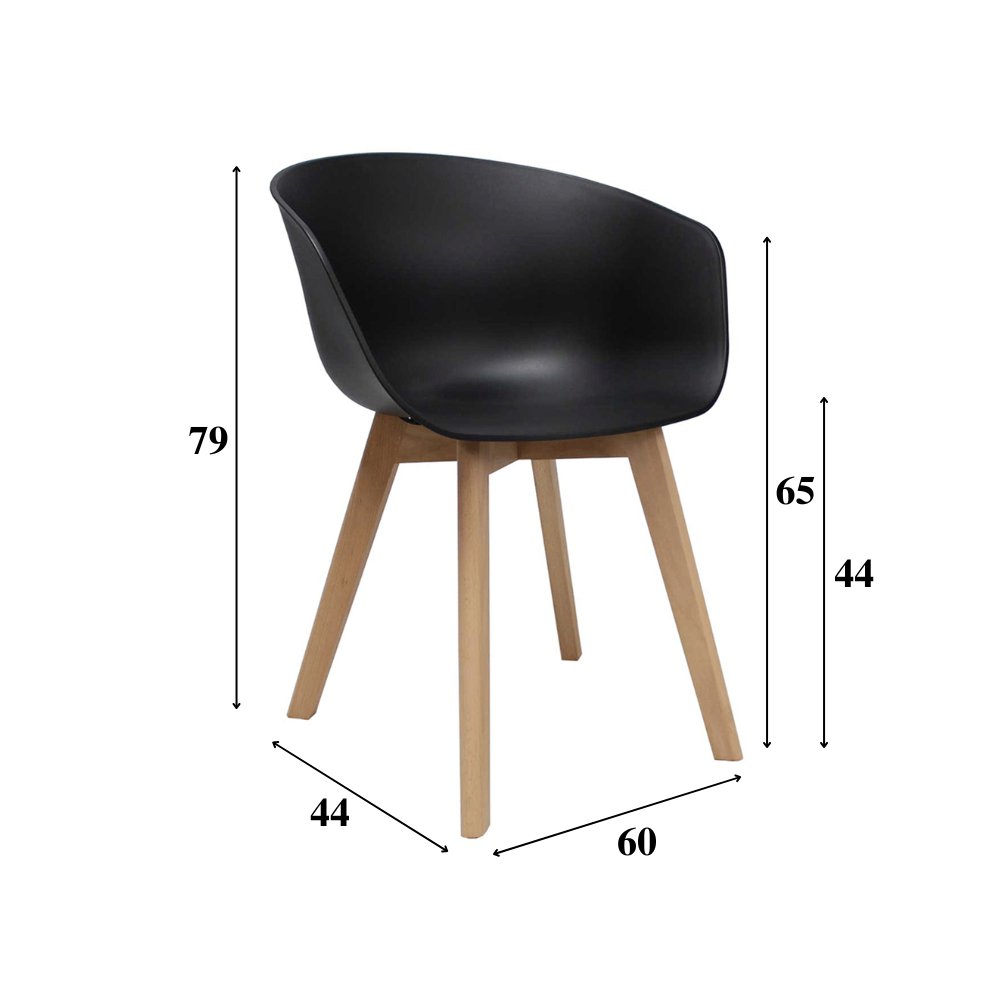 Sedia per sala da pranzo Herning Dimehouse Nero LxPxA 68x60x51 Plastica Indicazione dimensione foto bianca