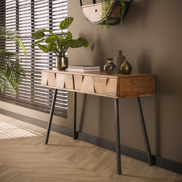 Toeletta Alisa DH Interior Acacia LxLxH 125x46x23 Legno di acacia Foto atmosferica vista frontale diagonale