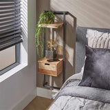Comodino Naomi DH Interior Acacia LxPxH 103x35x20 Legno di acacia Foto atmosferica vista frontale diagonale