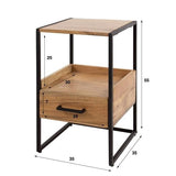 Comodino Paul DH Interior Acacia LxLxH 60x39x28 Legno di acacia Bianco Indicazione dimensione foto