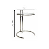 Tavolino Taffy Dimehouse Argento LxPxA 60x60x50 Vetro Bianco Indicazione dimensione foto